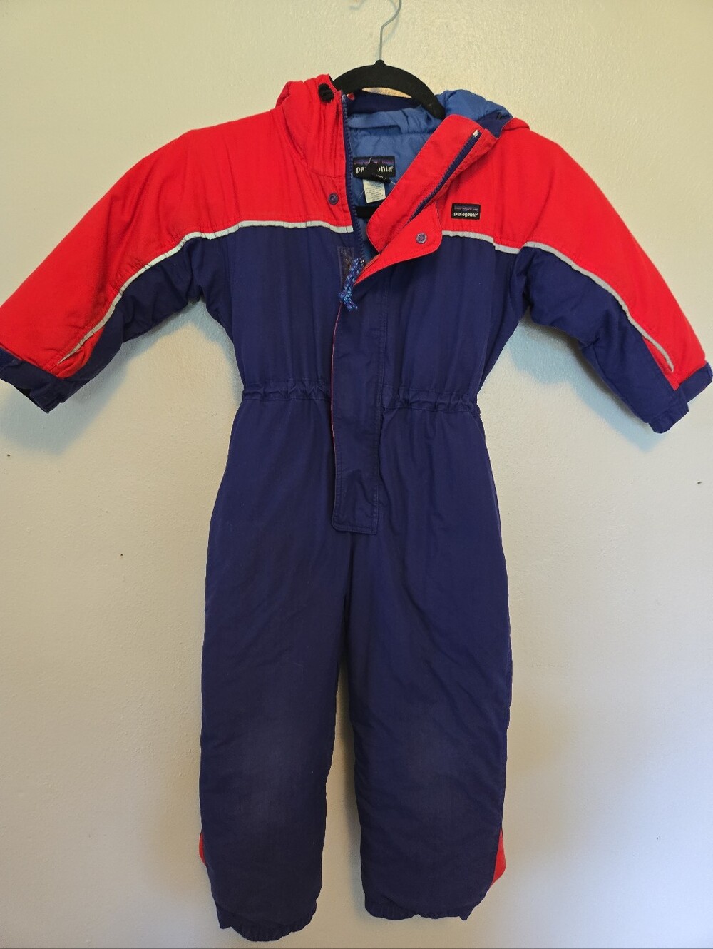 Patagonia Toddler Snow Pile Snowsuit Red Blue 4T